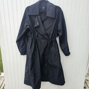All In Motion Long Black Trench Coat Womens XS
